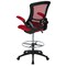 Emma and Oliver Mid-Back Mesh Ergonomic Drafting Chair with Foot Ring and Flip-Up Arms